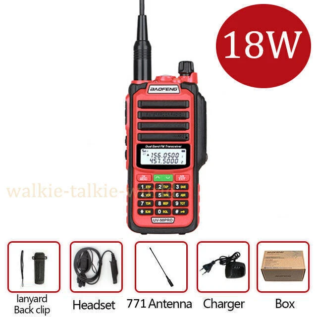 BAOFENG UV-98PRO 18W VHF/UHF TWO WAY WALKIE TALKIE HAND FUNKGERÄTE 128CH 15KM DE - Bild 4 von 4
