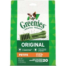 Greenies Petite Original Natural Dental Treats for Dogs 12 Oz Pouch Dog Chews