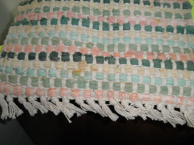 Vintage Cotton Thick Place Mats Pink Blue Yellow Green Rag Rug Style Attic Find