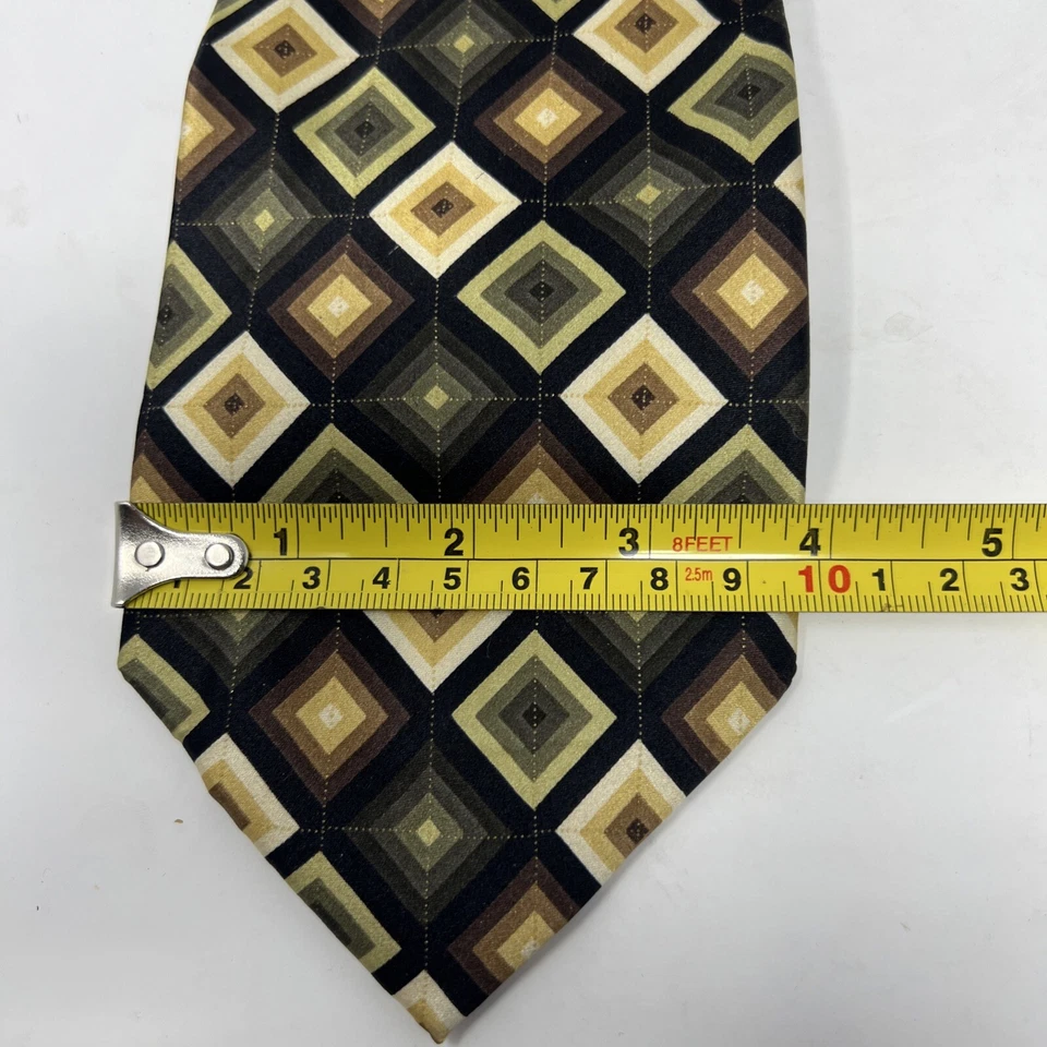 Antonio Ricci MENS 100% Silk TIE GREEN BROWN GOLD - Image 3 of 4