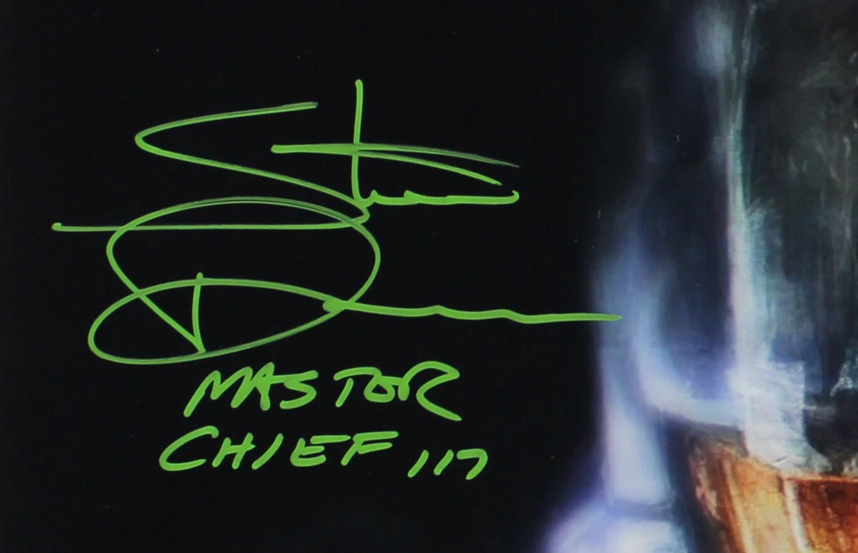 Foto firmada por Steve Downes de halo sin marco 16x20 - Reflejo de Cortana con Insc Foto 2 de 3