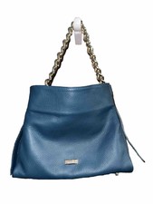 Viola Castellani Italian Leather Green Purse Large Gold Chain Strap
