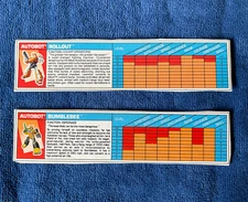 Vintage G1 Transformers Action Masters BUMBLEBEE & ROLLOUT Tech Spec