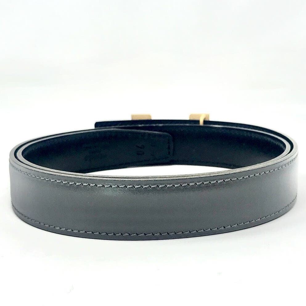 100% auth vtg HERMES Constance Gold 28mm H Buckle Gray  display picture 3