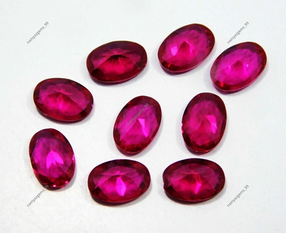 9 Pcs Natural Red Ruby Loose Gemstone Certified Oval Shape Gemstone 7x5 mm Lot - Image 4 of 4