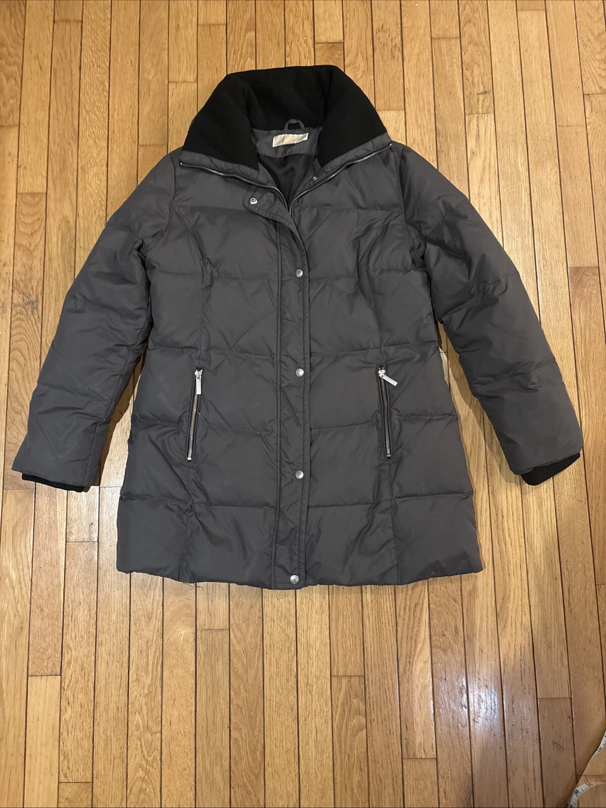 Piumino Michael Kors giacca zip intera media donna nero cappotto lungo