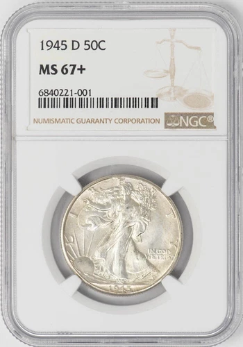 1945-D Walking Liberty Half 50c MS67+ NGC 947568-4