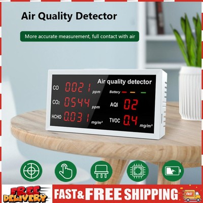 W17 Indoor Air Quality Monitor Rechargeable CO CO2 Formaldehyde HCHO TVOC AQI SN