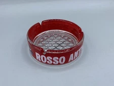 Glass Roso Antico  Ashtray clear glass with red color