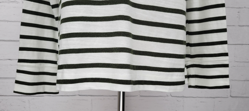 Sudadera con Capucha Ann Taylor LOFT Para Mujer Rayas Cuello en V M Verde Blanco - Imagen 3 de 10