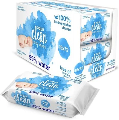 Aqua Clean Baby Wet 72 Wipes || Pack 12