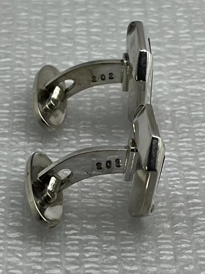 Gemelli GEORG JENSEN DANIMARCA da uomo in argento sterling onice 6,0 cm #202 - Immagine 3 di 4