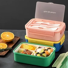 Bento Lunch Box for Adults &Kids - Leakproof Snack Box Microwave - 3 compartment
