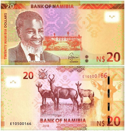 Namibia 10-200 Dollar 5-teiliges Set, 2018-2021, P-13-17, UNC - Bild 3 von 6