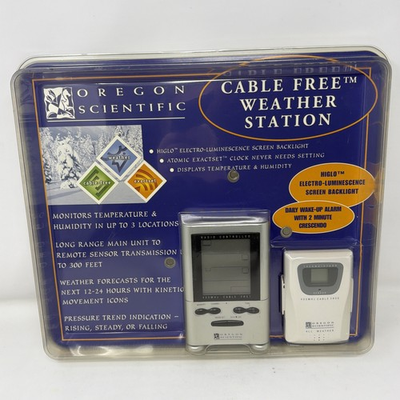 #ad Oregon Scientific Wireless Weather Station Forecasts Atomic Temp Humidity NEW $74.99