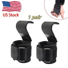 1 Pair Weight Lifting Power Training Dip Hook Bar Gym Straps Wrist Support