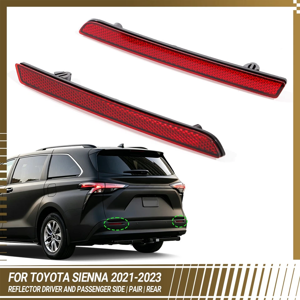 For Toyota Sienna 2021-2023 Rear Bumper Reflector 2Pcs 81910-08020 81920-08020 - Imagen 1 de 4