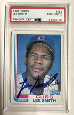 1982 Topps Lee Smith Auto Signed PSA Authentic Cubs HOF Blue Ink Rare
