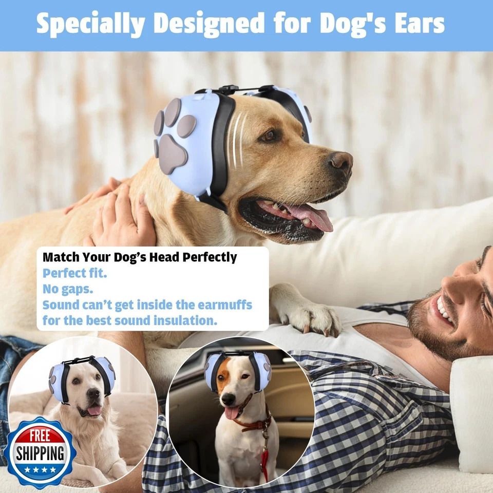 Orejeras para perros Famikako mejoradas para protección contra el ruido - 22dB NRR cancelación de ruido Foto 2 de 4