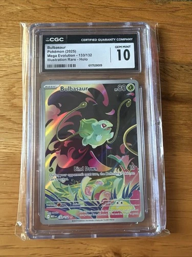 2025 Pokemon Mega Evolution Base 133 Illustration Rare Bulbasaur CGC 10 Gem Mint