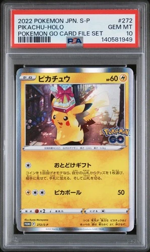 2022 POKEMON JPN S PROMO POKEMON GO CARD FILE SET #272 PIKACHU-HOLO PSA 10