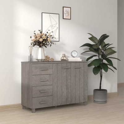 Sideboard Light Grey Solid pinewood, MDF Medium Sideboard