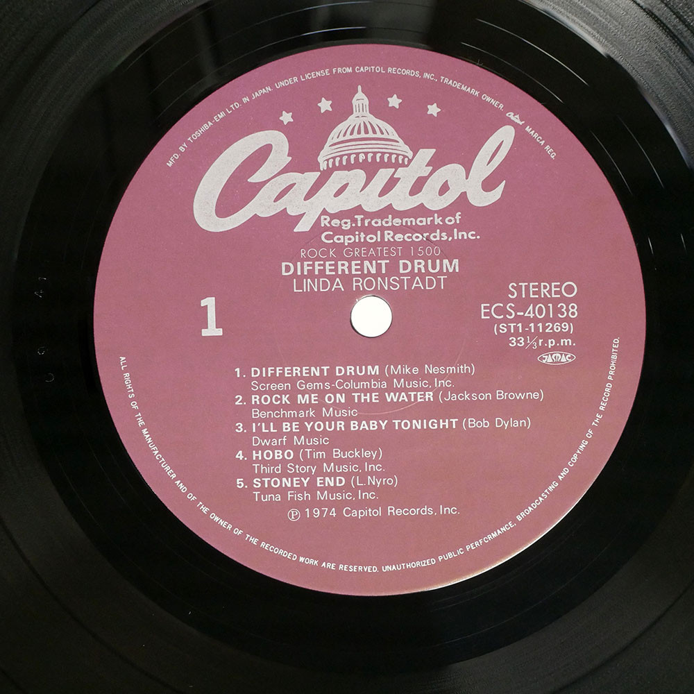 クロンシュタット sp LINDA RONSTADT DIFFERENT DRUM CAPITOL ECS40138 JAPAN OBI