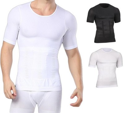 Bauchweg Bodyshaper Slimming T-Shirt Men Miederbody Shapewear Figurformer Ärmeln