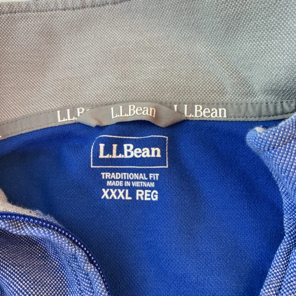 Suéter LL Bean Azul Cuarto Cremallera Para Hombre XXXL Regular Mezcla de Algodón Logo Foto 3 de 4