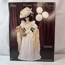 Crochet Pattern 1907 Coney Island Costume Dress Beaded Shawl Fits Barbie 11-1/2"