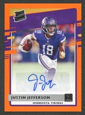 2020 Panini Donruss Justin Jefferson Orange Auto #313
