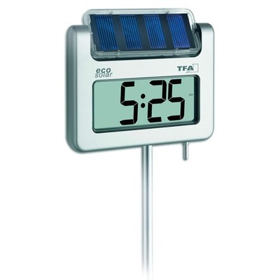 Avenue digitales SolarGartenthermometer, 30.2026, mit Lichtsensor, Zeitangabe...