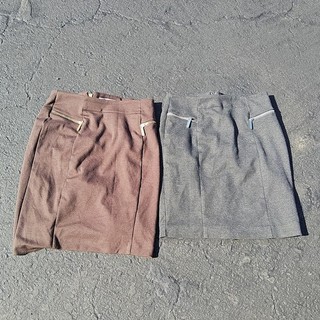 Lot of 2 Michael Kors pencil skirt Brown Gray sz 6 Reseller Bundle Free Shipping