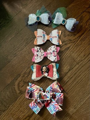 Disney Themed Boutique Hair Bows With Metal Alligator Clips