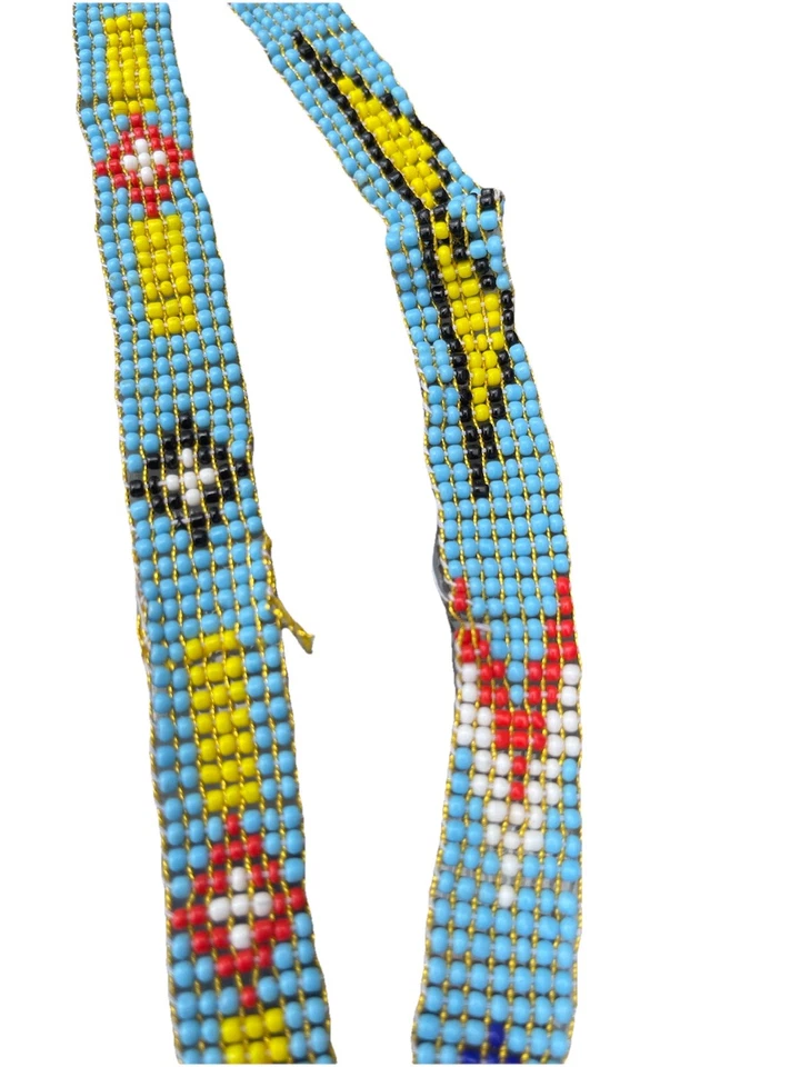 2 Native American Seed Bead Choker Necklace Headband Arrows Thunderbird  - Image 3 of 4