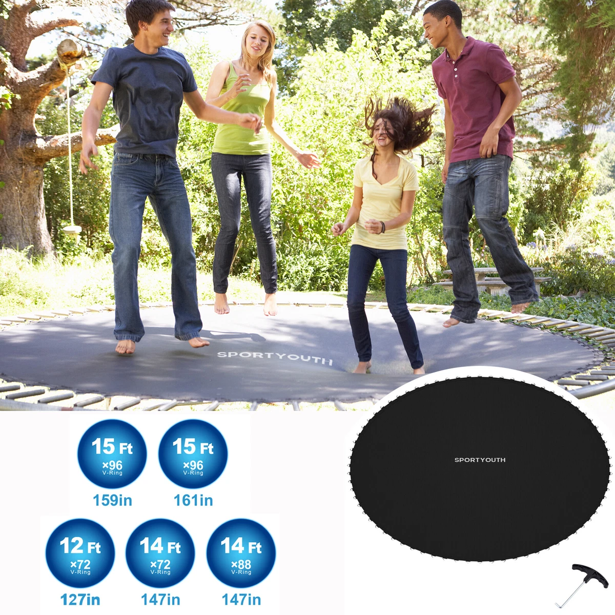 14 ft trampoline mat 72 rings 2025