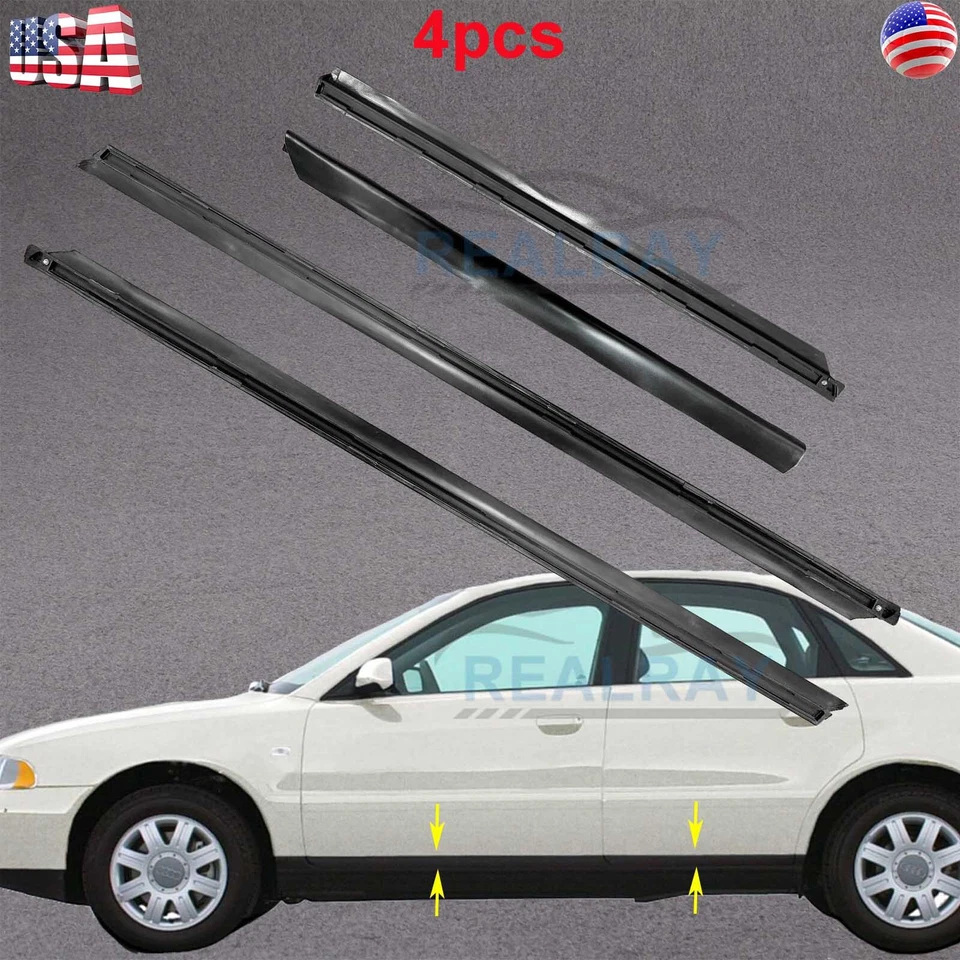4 pcs Set Lower Side Door Molding Trim Cover For AUDI A4 & A4 Quattro 1996-2001 - Image 2 of 4