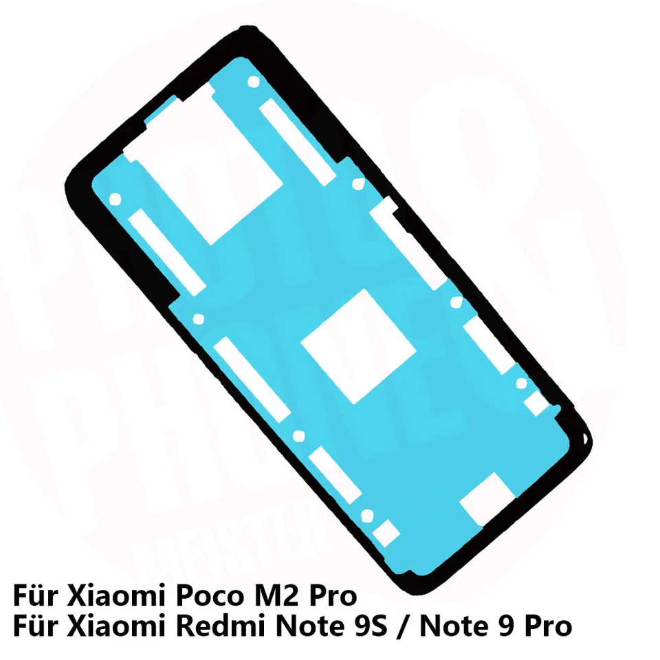 Xiaomi Redmi Note 9s/9Pro Poco M2 Pro Akkudeckel Klebefolie Kleber Back Rahmen
