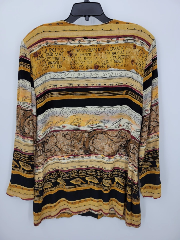 Santa Cruz Sportswear куртка женщин XL коричневый черный Tribal Southwestern винтажный - Изображение 2 из 4