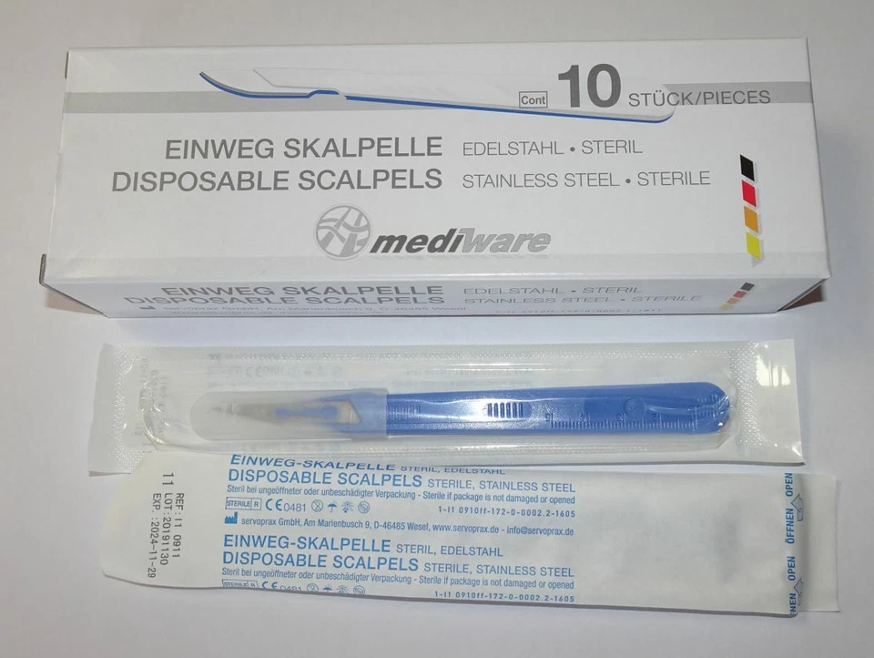 10 Einmalskalpell Skalpell verschiedene Formen steril Notfall Krisenvorsorge
