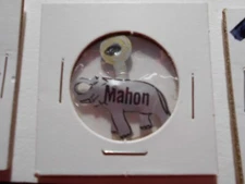 1-1/8" Mahon unknown office and location litho tab pinback button