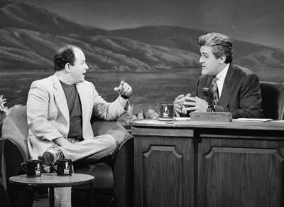Jason Alexander during an interview with host Jay Leno on June - 1992 TV Photo 2