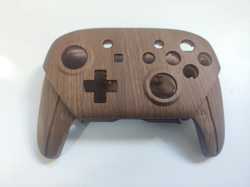 Wooden Grain Soft Touch Shell for Nintendo Switch Pro Controller (Front Back) - Picture 2 of 3