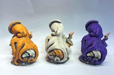 Harmony Kingdom Artist Neil Eyre Designs WHITE GHOST Octopus Sea