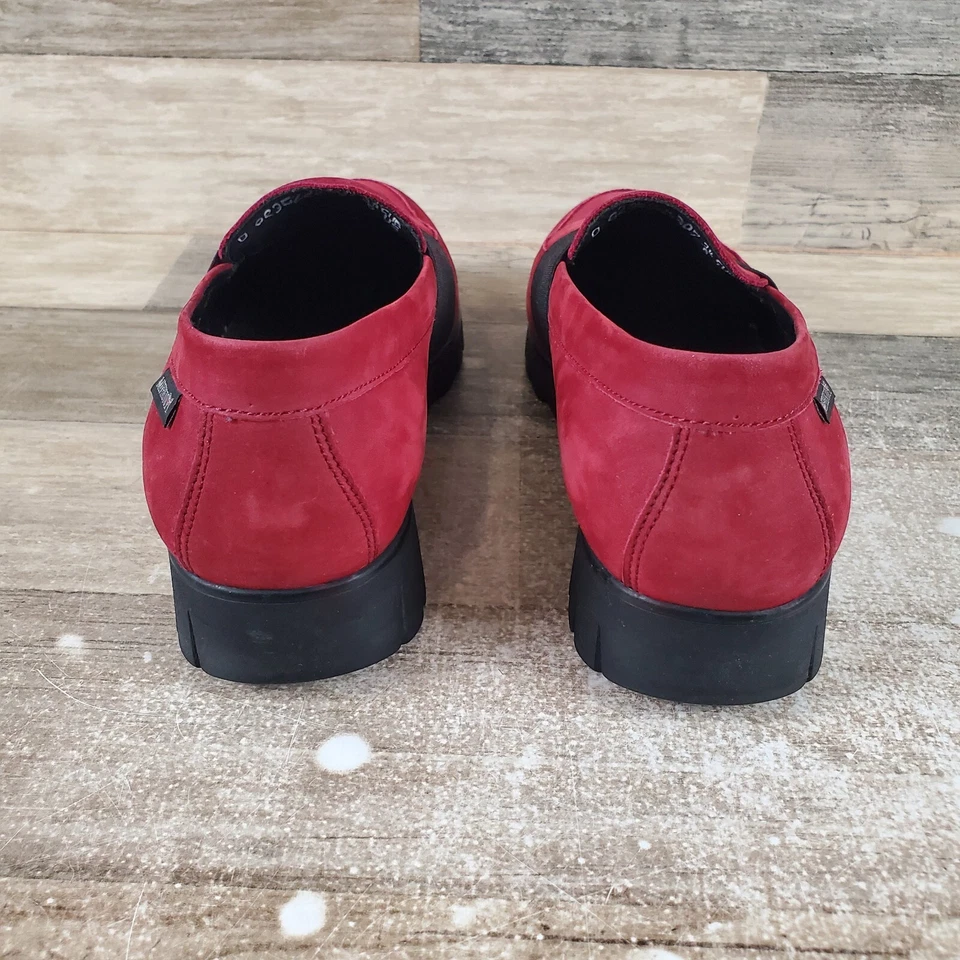 Mocasines Mephisto Loriane para mujer talla 6 borgoña nobuck sin cordones punta redonda planos Foto 3 de 4