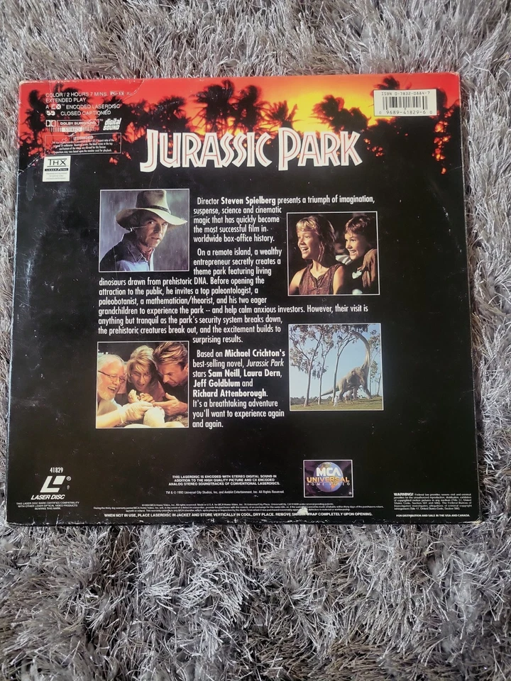 Jurassic Park Laser Disc Movie Letterbox LD Sam Neil Action Thriller - Image 2 of 4