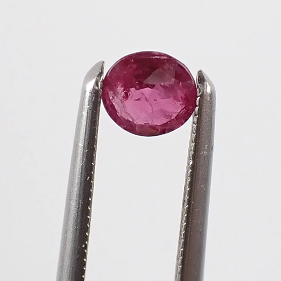 Natural 0.25 carat 3.8 mm Round Purplish Red Color Ruby Loose Gemstone, L07 - Image 4 of 4