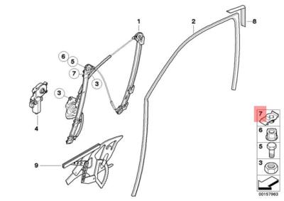 BMW X5 E53 (2000-2006) Rear Right Window Regulator Repair Clip - 51357125060