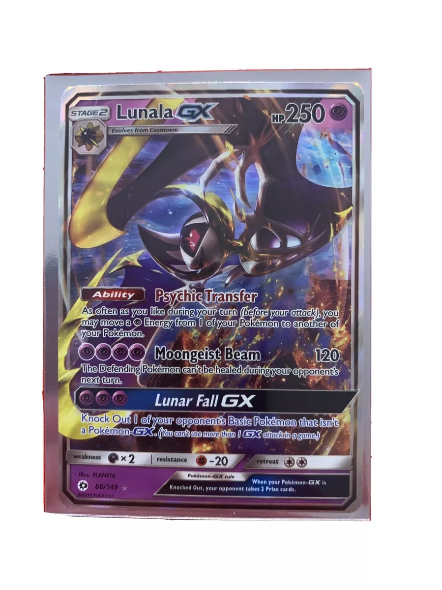 Pokemon Ultra Rare Full Art Lunala GX Card 66/149 Sun Moon NM/M