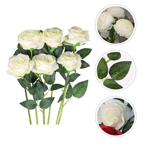 6 Pcs Simulierte Blütenblätter Baby Kunstrosen Wie Echt Hochzeitsdeko - Bild 5 von 12